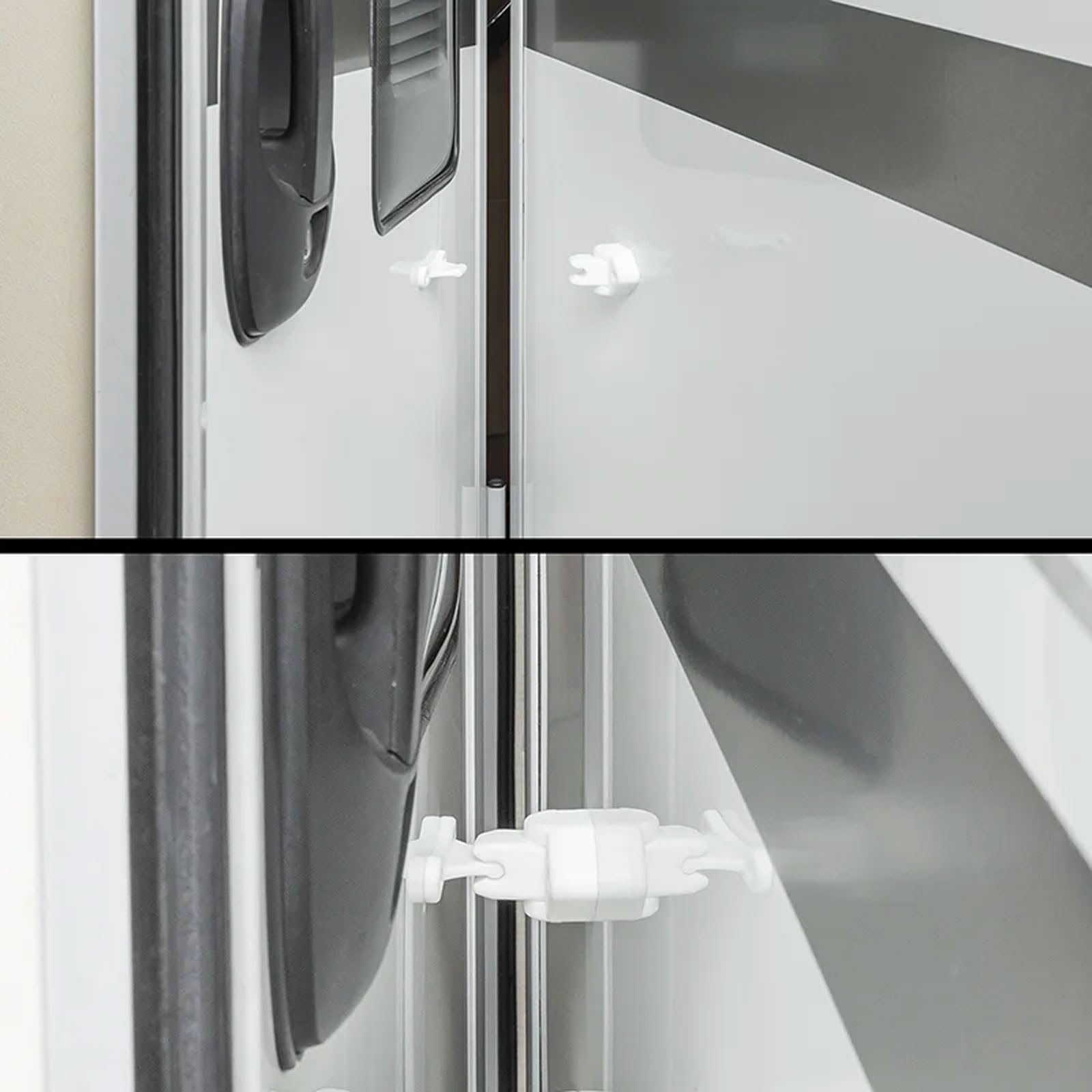 Fermaporta Camper APT Fermaporta In 2 Pezzi, Colore Bianco, Per Roulotte, Camper, Barca Blocca Porte - Foto 10