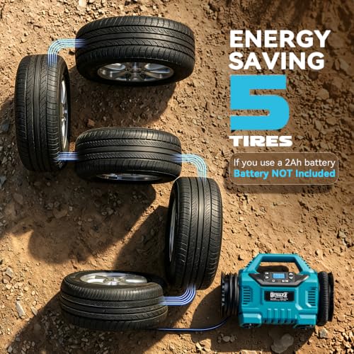 Image of 3X Faster 160PSI Cordless Air Compressor Compatible with Makita 18V Battery