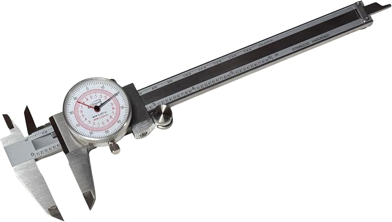 Calibrador de dial de 6 pulgadas y 150 mm, escala de lectura doble, medición estándar métrica y SAE