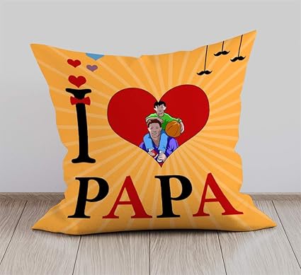 DreamVio Soft Fabric Cushion, Pillow for World's Best Dad,Pyare Papa,Gifts for Daddy,Grandpa on Birthday's & Father's Day Color : Orange Size : 12 x 12 inch Design 2