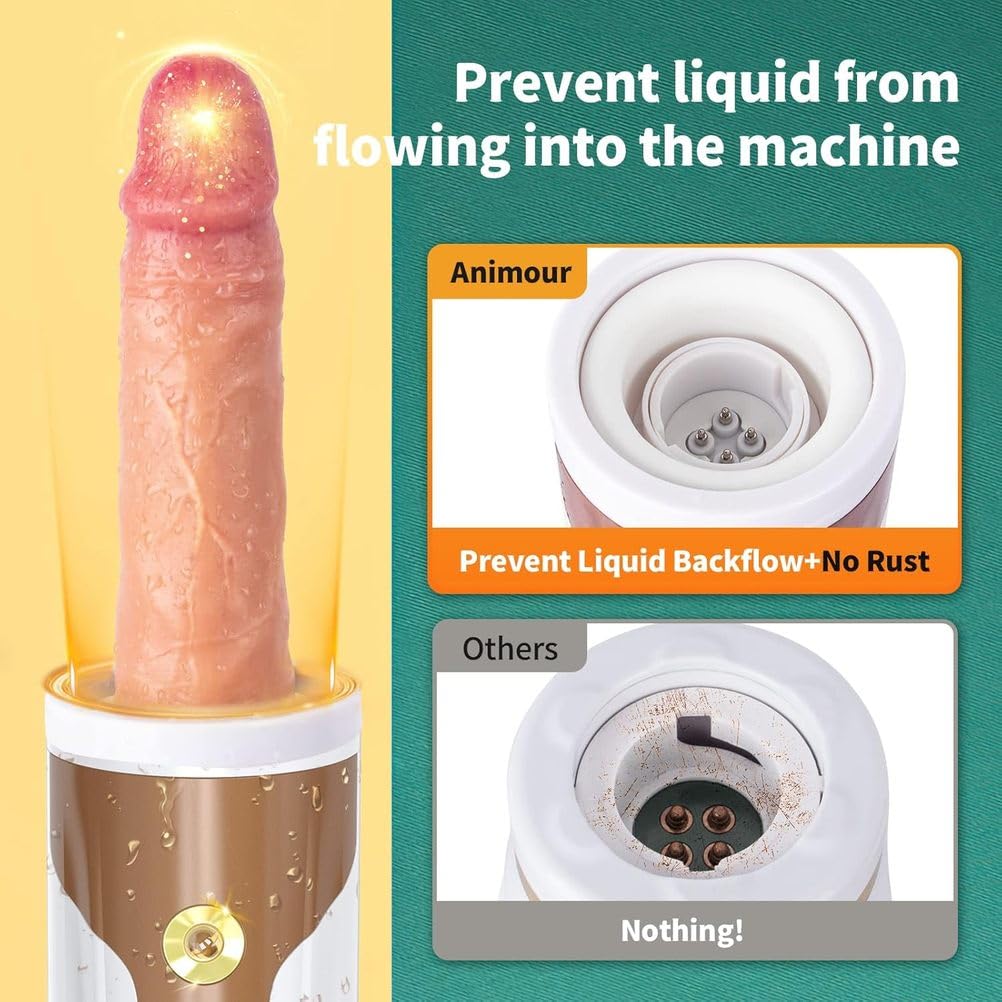 Dildo Retrattile con Spinta Riscaldante Completamente Automatica con 5 modalità di Vibrazione E 5 di Spinta, Masturbatore per Stimolazione Clitoridea del Punto G, Giocattolo Sessuale