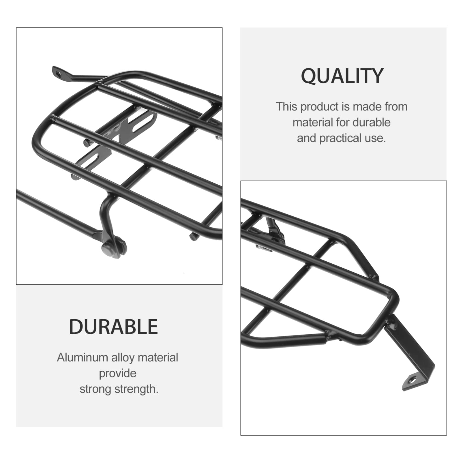BRIGHTFUFU Durable Folding Bike Carrier Rack Lightweight Rear Shelf Cargo Rack for Outdoor Use Easy to Install Compact Design for Luggage Backpacks and Baskets