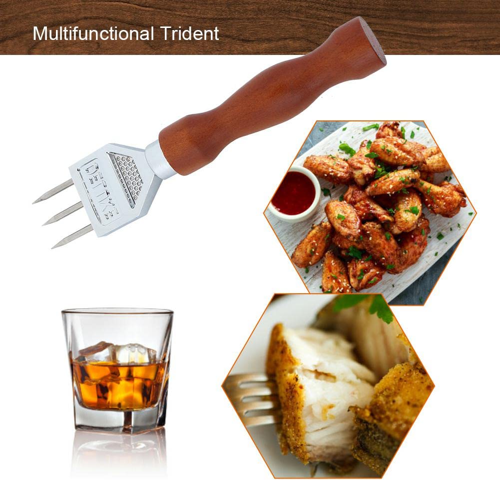 Rompighiaccio In Acciaio Inox 2 Pezzi - Punteruolo Con Manico Legno Per Cucina E Bar - Foto 4