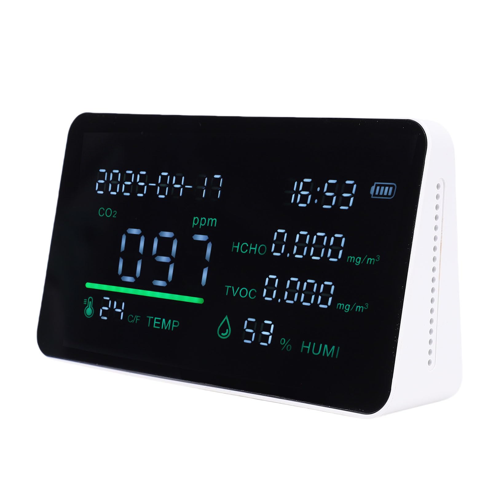 Detector de Calidad del Aire Tester HCHO TVOC Multifuncional para Salas de Estar sótanos