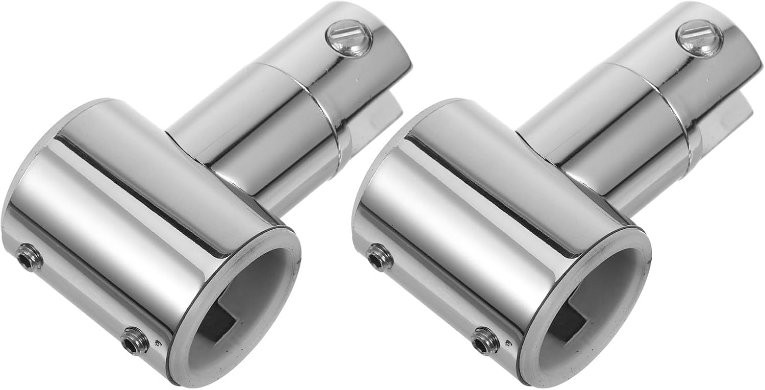 Kichvoe 2pcs Stainless Steel T Shaped Pipe Connector for Door Pipe and Shower Rod, Versatile Use and Easy Installation, Silver Finish Bathroom Hardware Accessory for Bathroom Applications