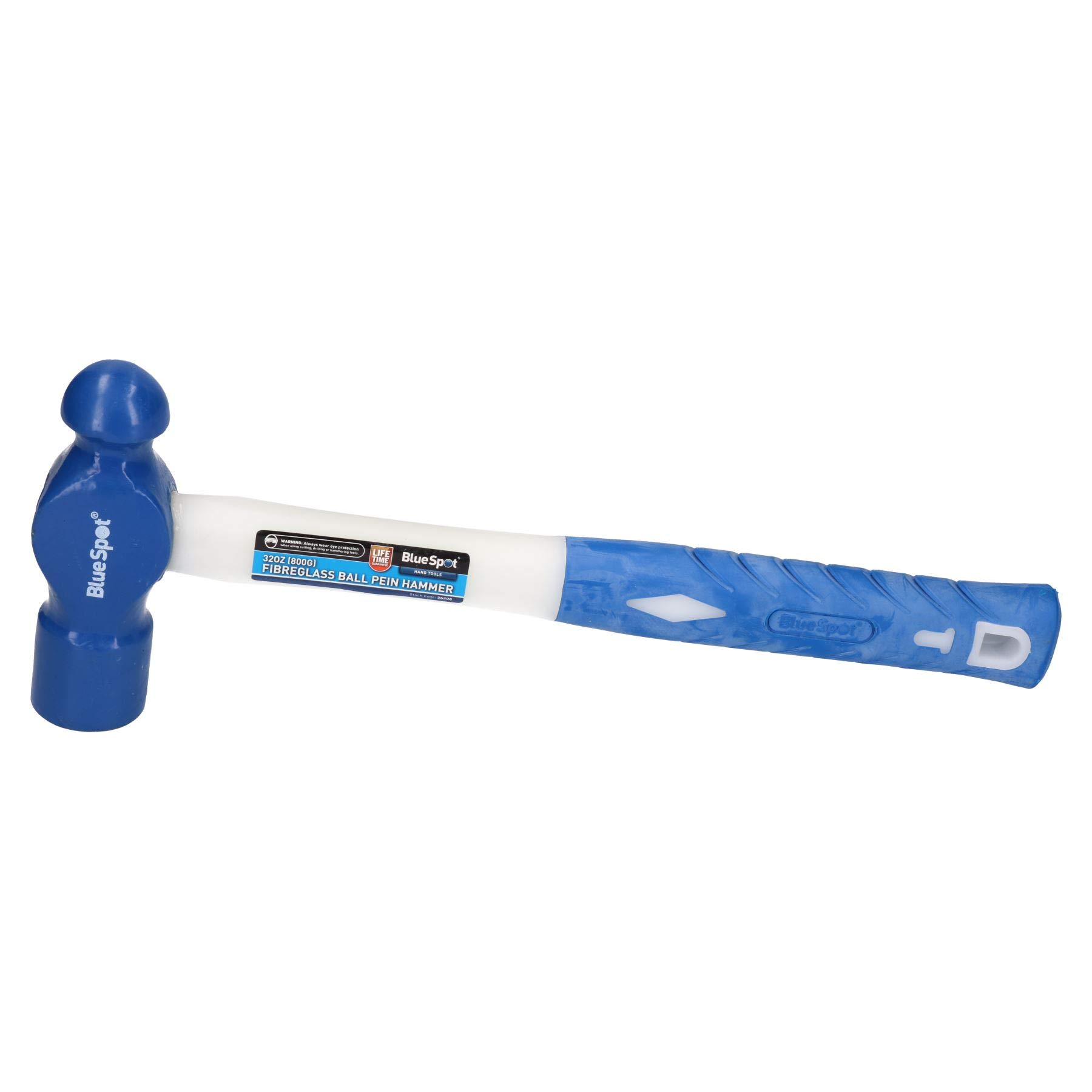 Ab Tools 32Oz (800G) Ball Pein Hammer With Fibreglass Shaft And Tpr Rubberised Handle