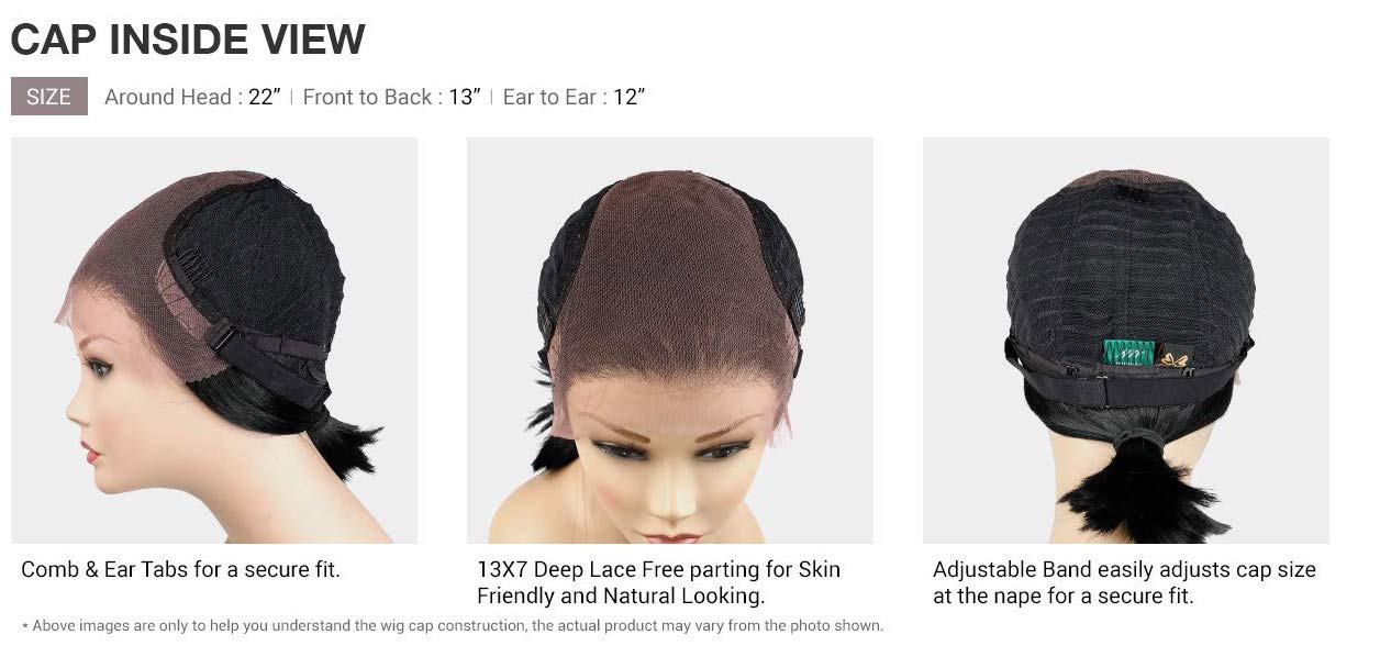 BOBBI BOSS 13x7 Deep Lace Free Parting Wig - MLF600 GINA, Natural Baby Hair with Pre Plucked, First Class Hair Wig and Flex Fit Cap (FS.DRED)