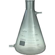 5000ML 1GAL Filtering Flasks Borosilicate Glass Bolt Neck with 2 Tubulations Pack of 1