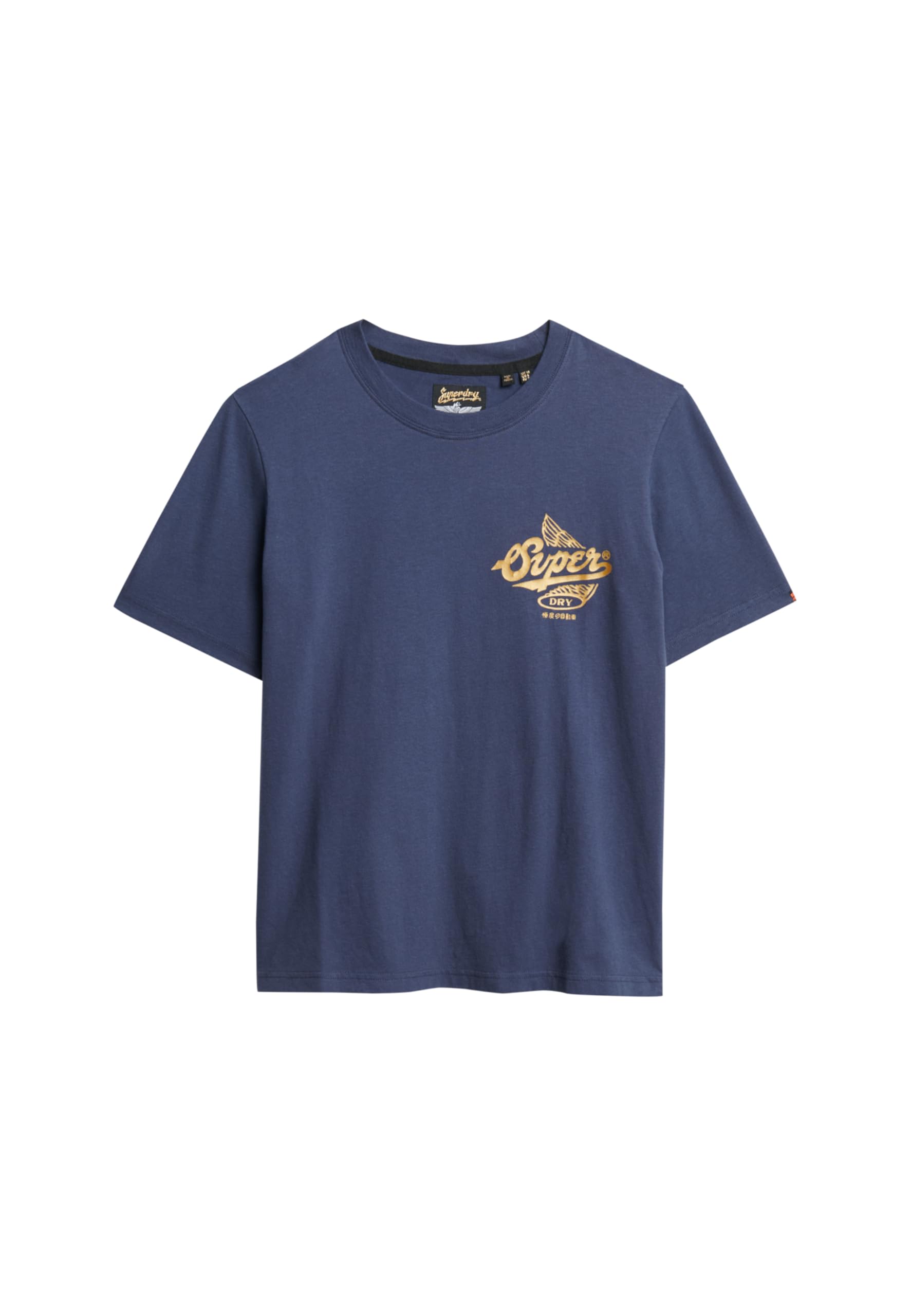 Superdry Women's Athletic Metallic T-Shirt, Lauren Navy, 10