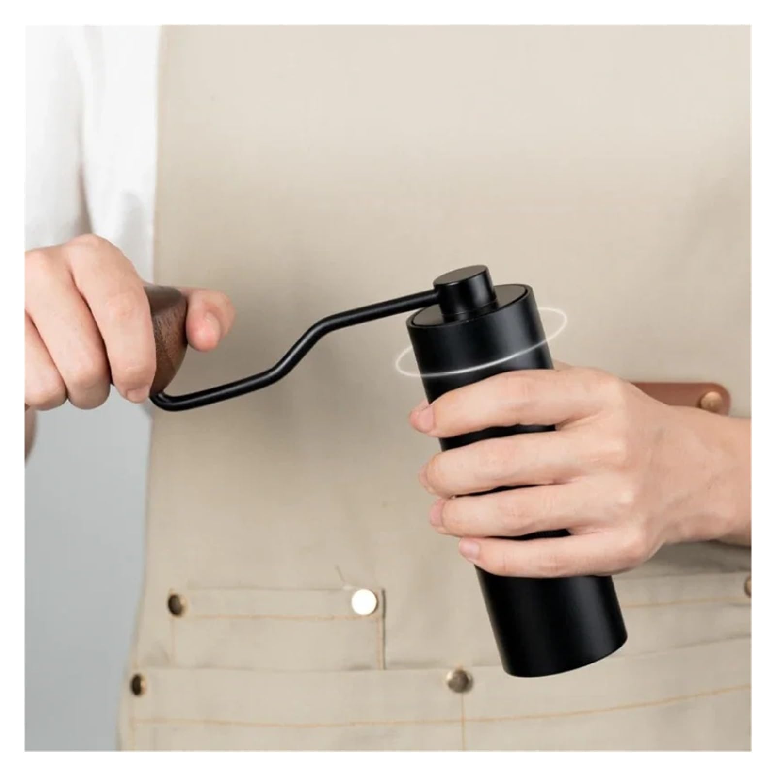 Compatibile con macinacaffè manuale Manovella portatile doppio cuscinetto in acciaio inossidabile 304 regolabile(Black)