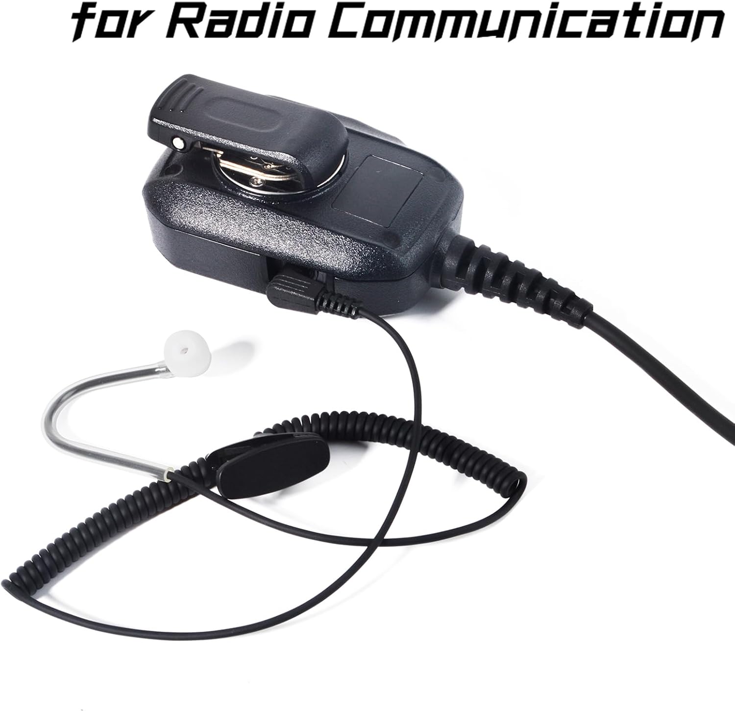 3.5mm Surveillance Balanced Armature Earpiece, Listen Only Headset for Walkie-talkies Ham Transceiver, Radio Speaker Mic Jacks Accessories(Black Pack of 2)