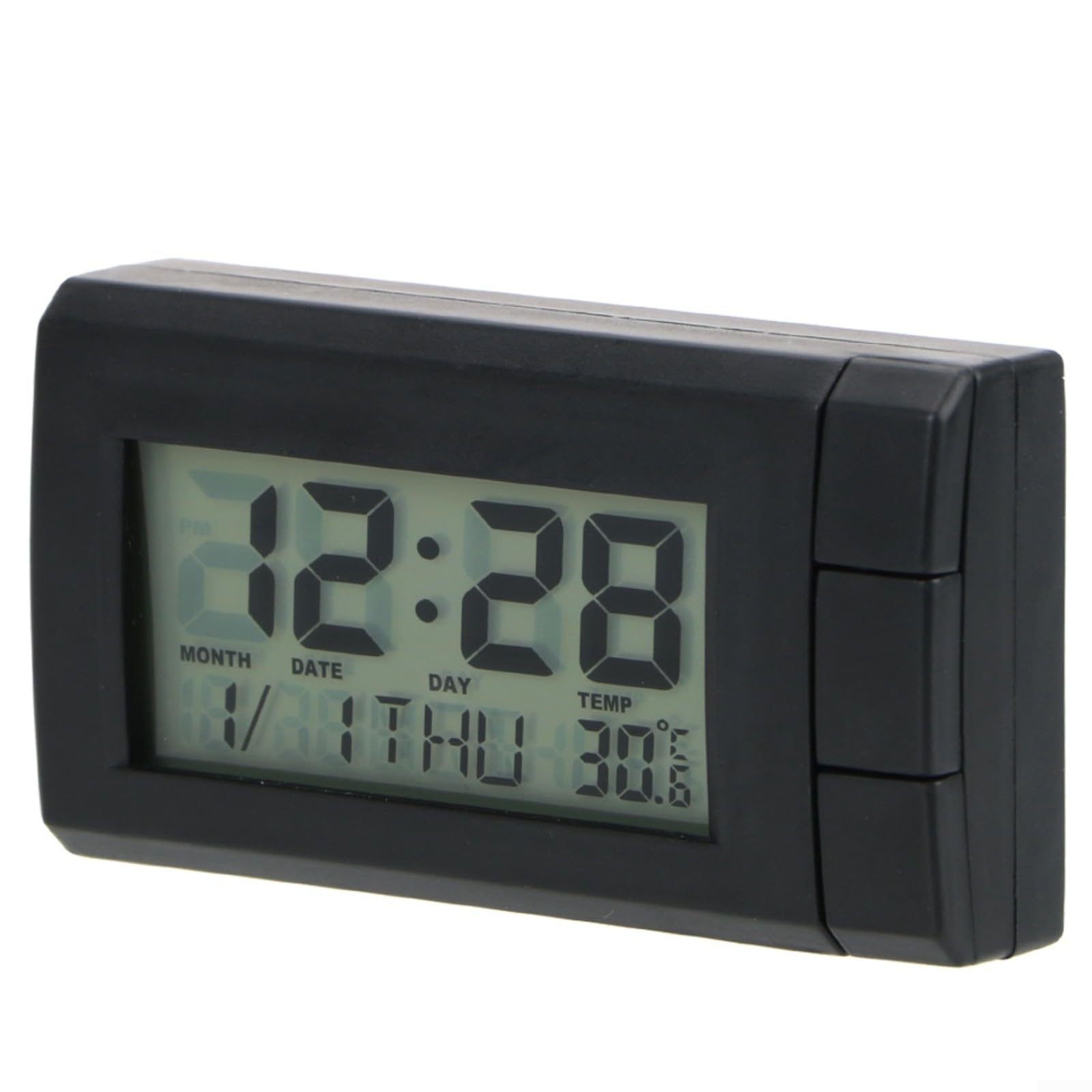 Horloge numérique LCD pour voiture avec affichage de la date et de la température, montre électronique de tableau de bord pour intérieur de voiture, ABS