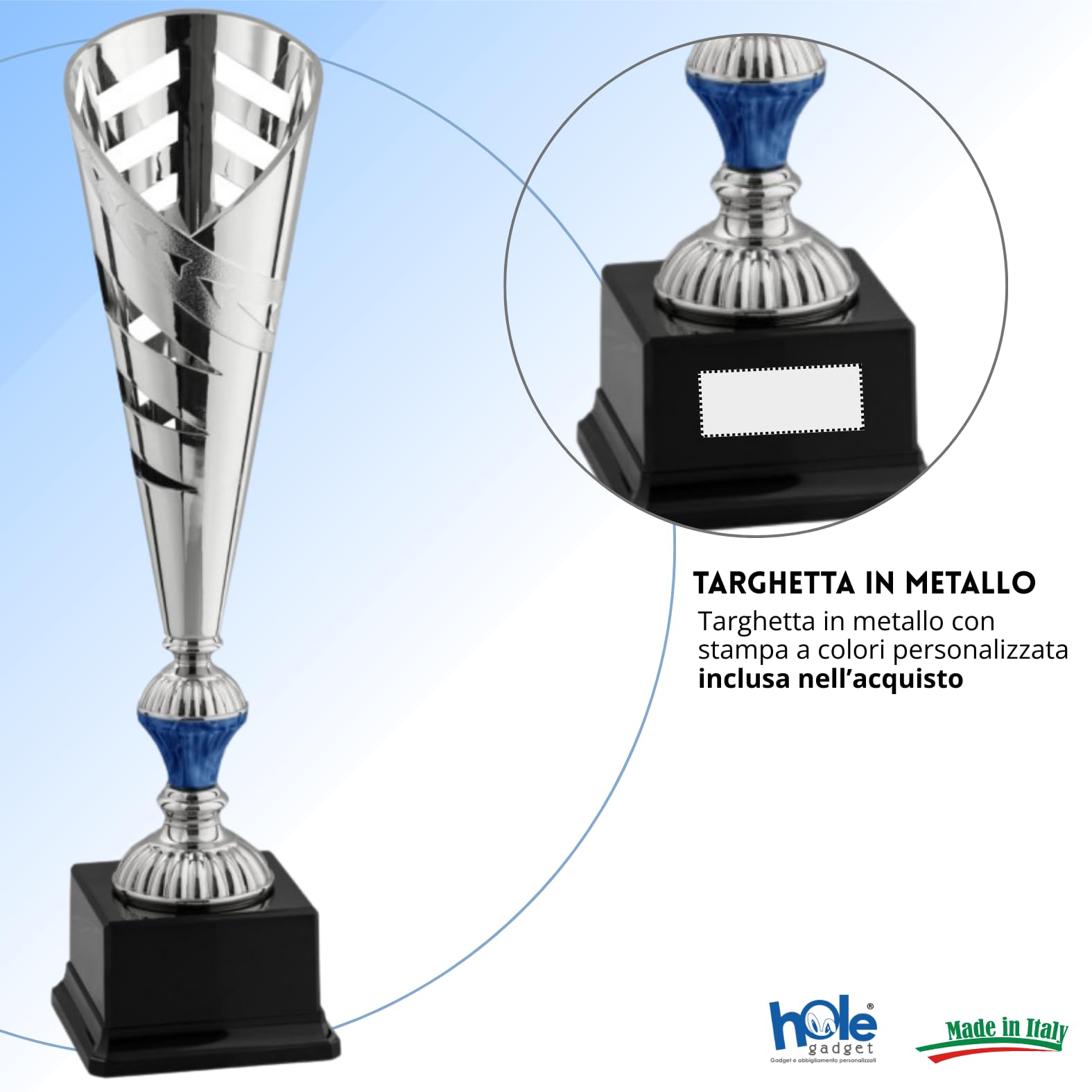 Coppa Trofeo Personalizzabile 41, 40, 39 cm Singolo o Tris per Tutti Gli Sport, Calcio, Calcettto, Tennis, Basket, Padel, Fantacalcio, Concorsi, Premiazioni cod 12.911