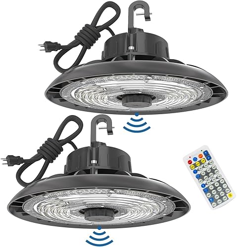 Miniatura 9 de HYPERLITE UFO LED Luz de Alta Bahía con Sensor de Movimiento 21000LM, 150W Luces LED Inteligentes de Alta Bahía con Control Remoto, Luz de Tienda