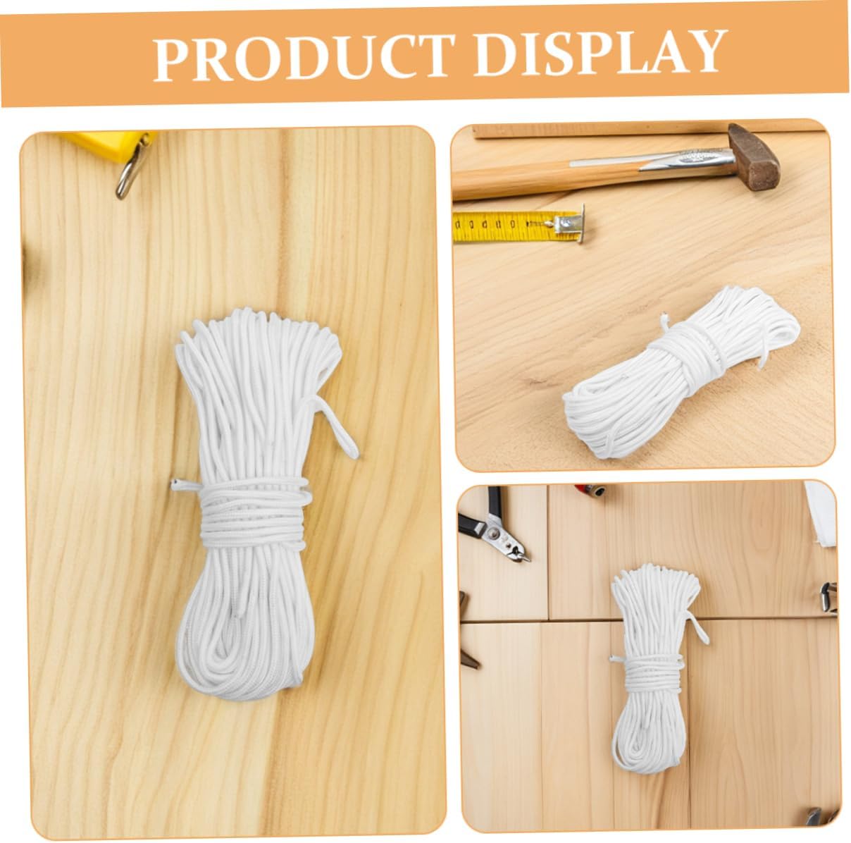 VOSAREA 2rolls Nylon Rope Utility Cord for Outdoor Clothesline Camping Hiking Fishing and Projects Versatile Nylon Utility Rope