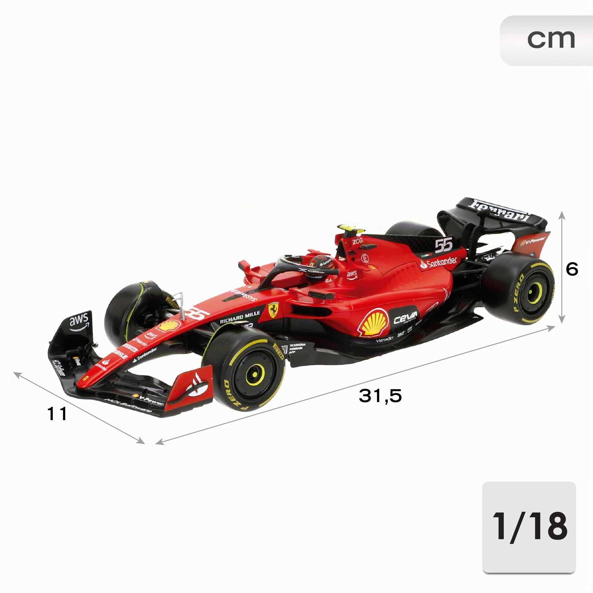 BBURAGO - Ferro SF-23 - Season Car F1 2023-1/18