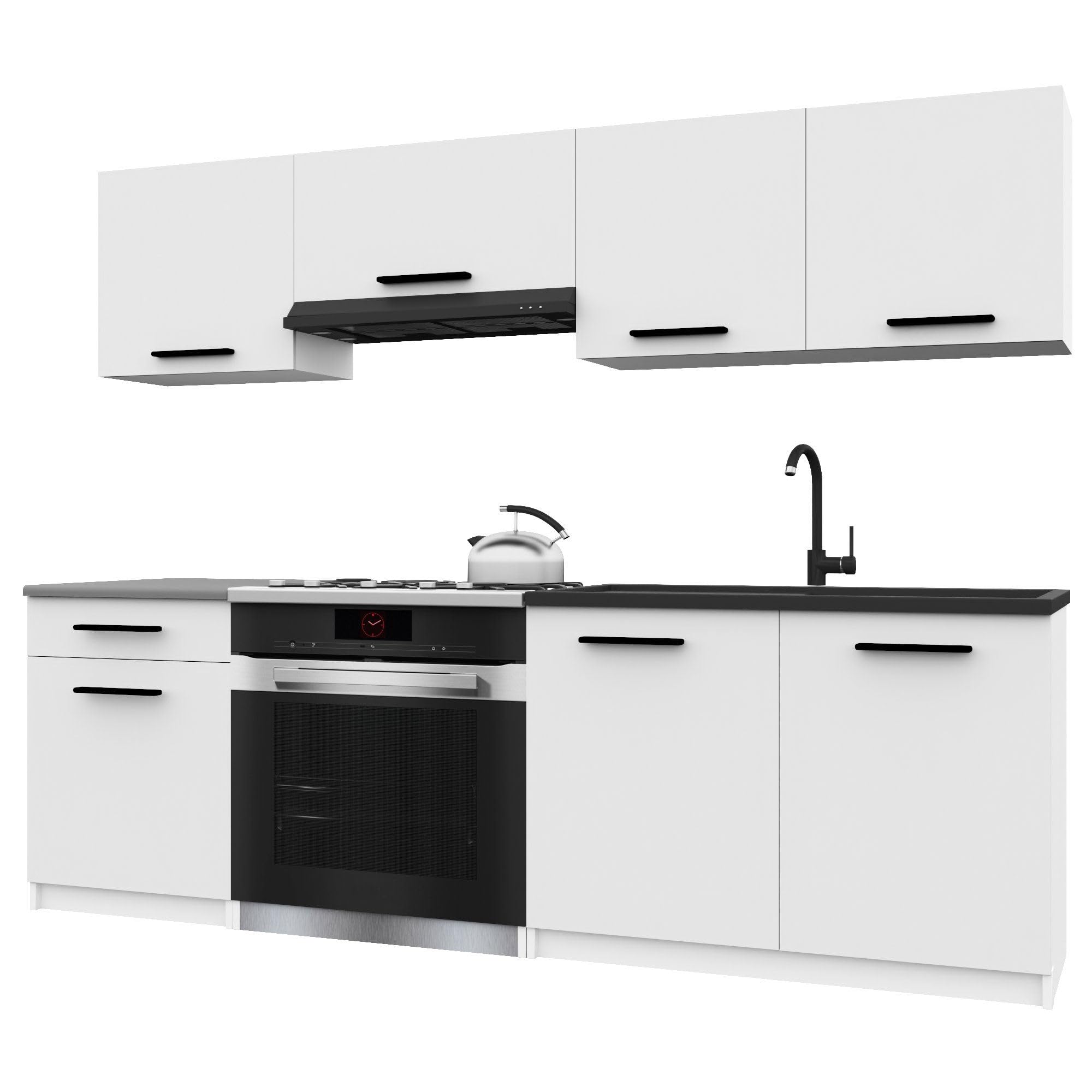 Belini ITALIA 1 Mobile Cucina Completa Componibile 180cm Bianco Opaco | Cucina completa componibile, mobili pensili e bassi inclusi, montaggio facile
