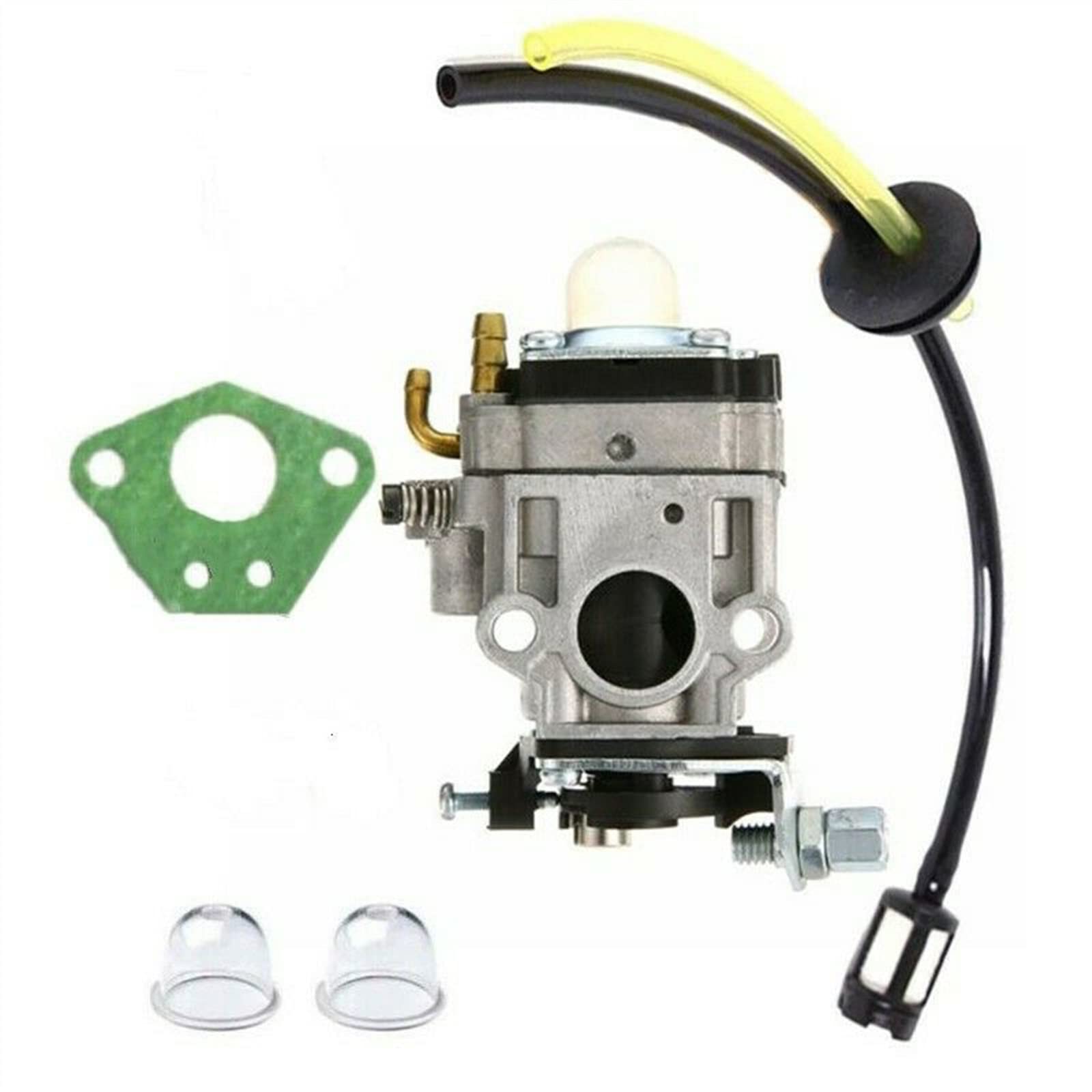 Motos Laterales Espejos para Varios Kit de carburador Strimmer de 15mm, Cortador de setos, desbrozadora, Motosierra, carburador, Primer Bombilla, Junta, Kit de Filtro de línea de Combustible