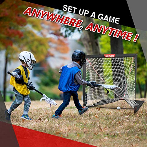 image for NET PLAYZ Kids Lacrosse Goal - Backyard Training, Practice & Exercise 