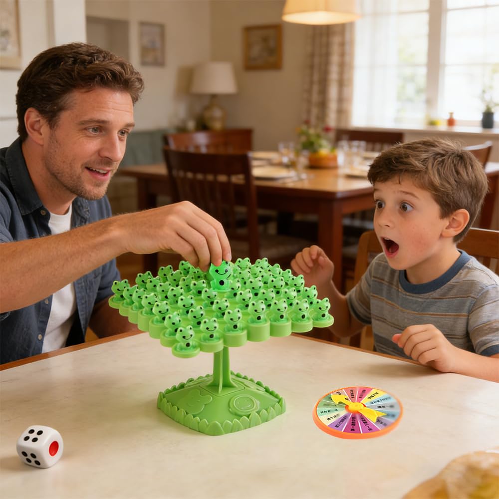 KUWUNG Balance Game Frog 48 PCS, Balance Board Game with Dice, Maths Games - Image 4