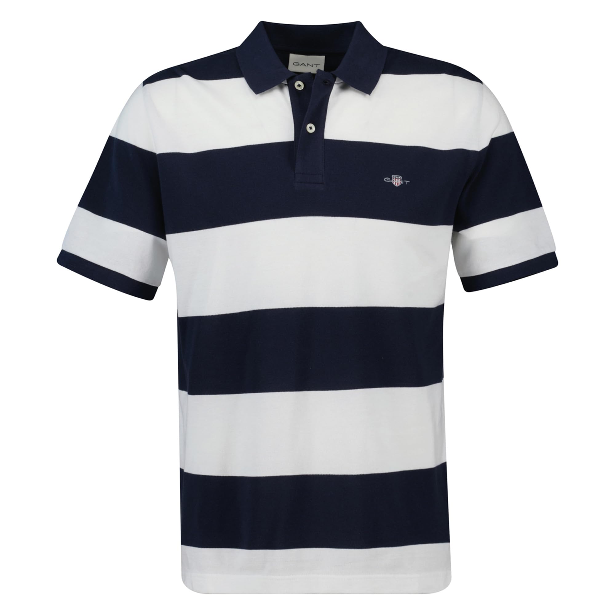 Gant Men's Blue Reg Contrast Pique Ss Rugger, Evening 3XL