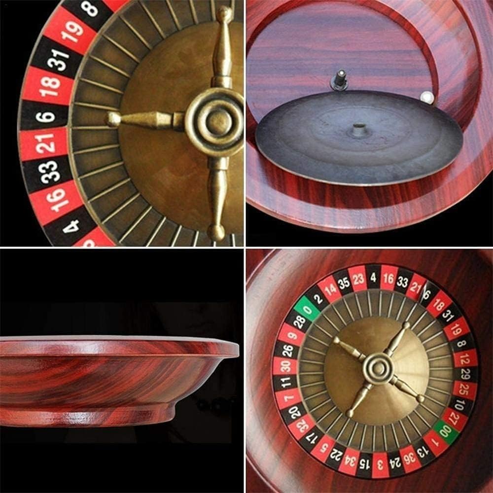 Set de Roulette de Casino de Luxe en Bois de 12 Pouces, Set de Roulette Professionnel, Accessoires de Bureau, avec 2 Boules, Indispensable pour Les soirées de Jeu