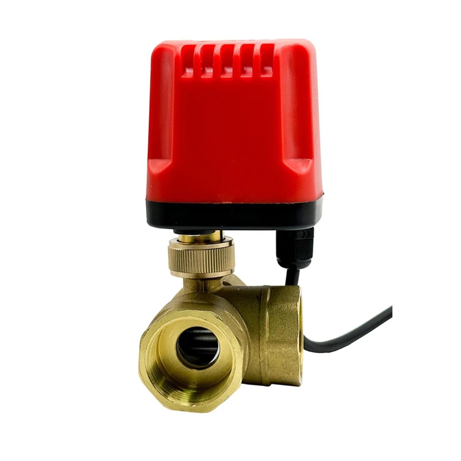 Valvola a sfera motorizzata impermeabile a tre vie da 1/2" 3/4" 1" 2" Valvola a sfera elettrica in ottone a tre fili e due controlli(1-1/4",L TYPE_24VDC_CR02)
