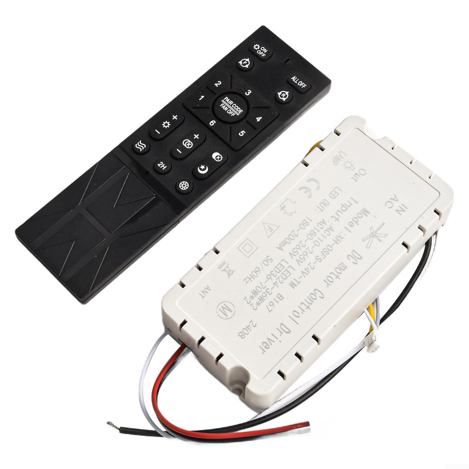 DAZZLEEX Mando a distancia para ventilador de techo, con 6 ajustes diferentes de velocidad del ventilador, monitoreo de batería para sala de estar, para hotel ligero, cómodo reinicio