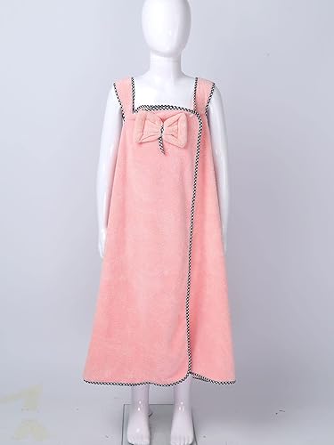 Miniatura 5 de Albornoz de algodón para niños y niñas, toalla de baño de spa, toalla de baño, paño de rizo, bowknot para bañarse, cubrir el cuerpo