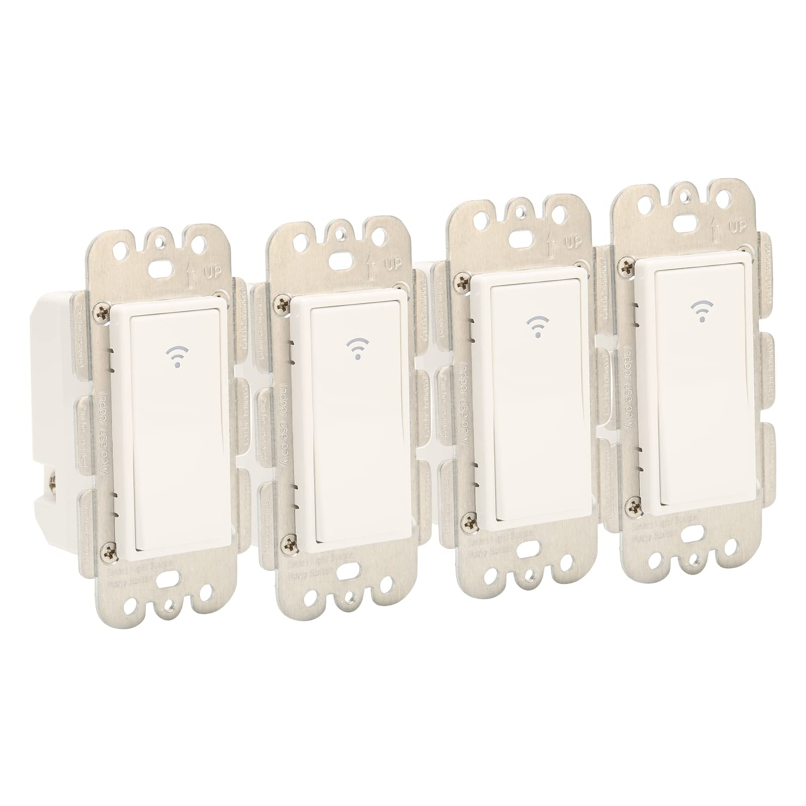 4-Gang-WLAN-Smart-Lichtschalter, Sprachsteuerung, APP-Fernbedienung für, Einfache Installation für Smart Home-Besitzer, Weiß
