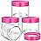 Patelai 4 Pieces Round Wide-mouth Leak Proof Plastic Container Jars with Lids for Travel Storage Makeup Beauty Products Face Creams Oils Salves Ointments DIY Making(6 Ounce,Pink)