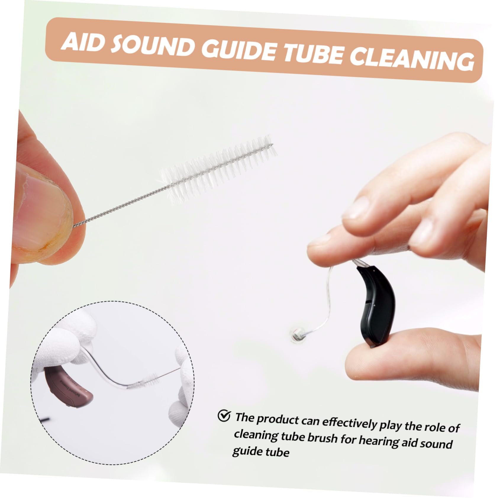 FOMIYES 5Pcs Cleaning Brushes Essential Cleaning Tools for Hearing Amplifiers Includes Cleaning Rod and Brush for Accessories