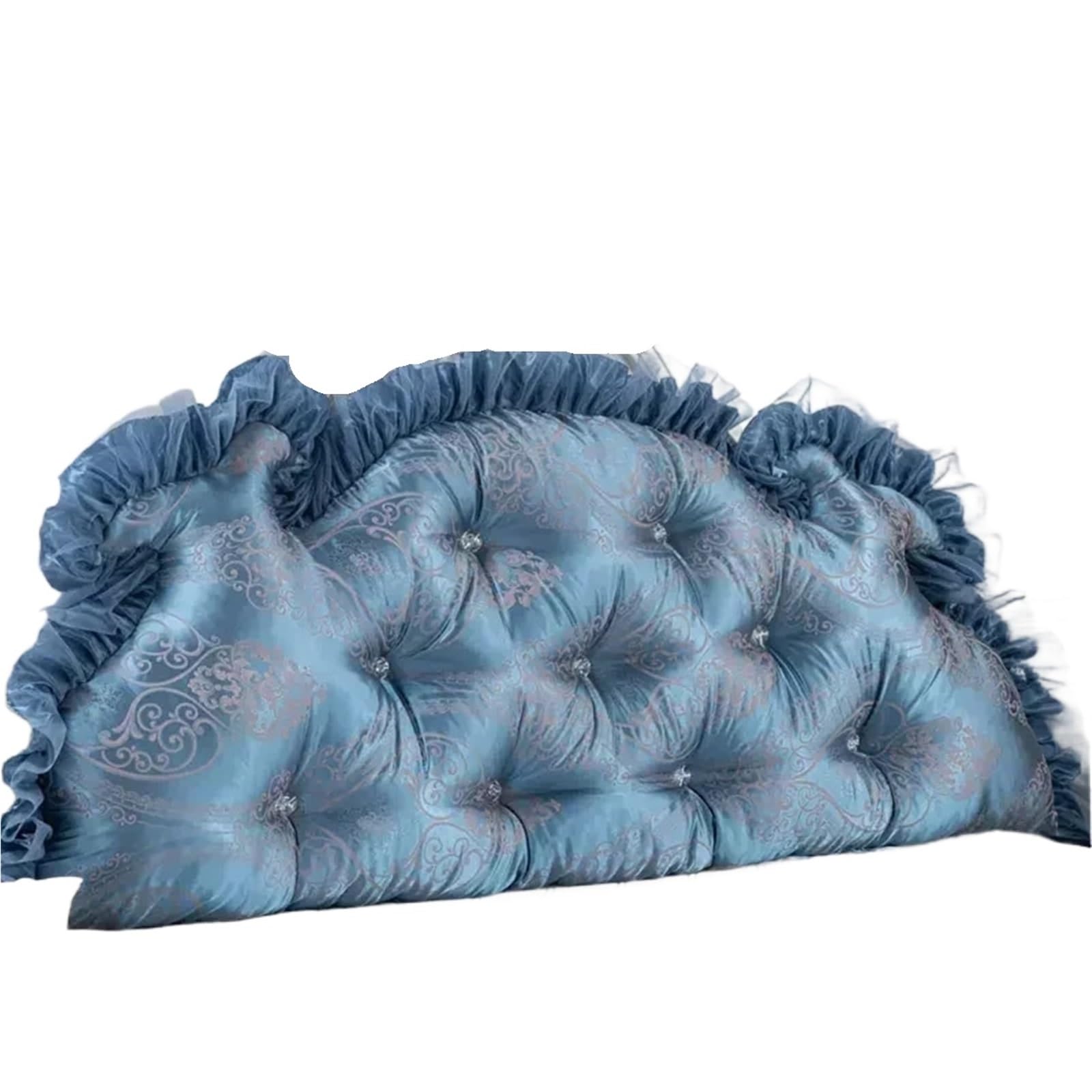 LPATEBCVU Ruffle Bed Backrest Headboard Cushions Bed Back Cushion Large Backrests Pad Double-sided Upholstered Pillows Washable(Color4,Length 180cm)