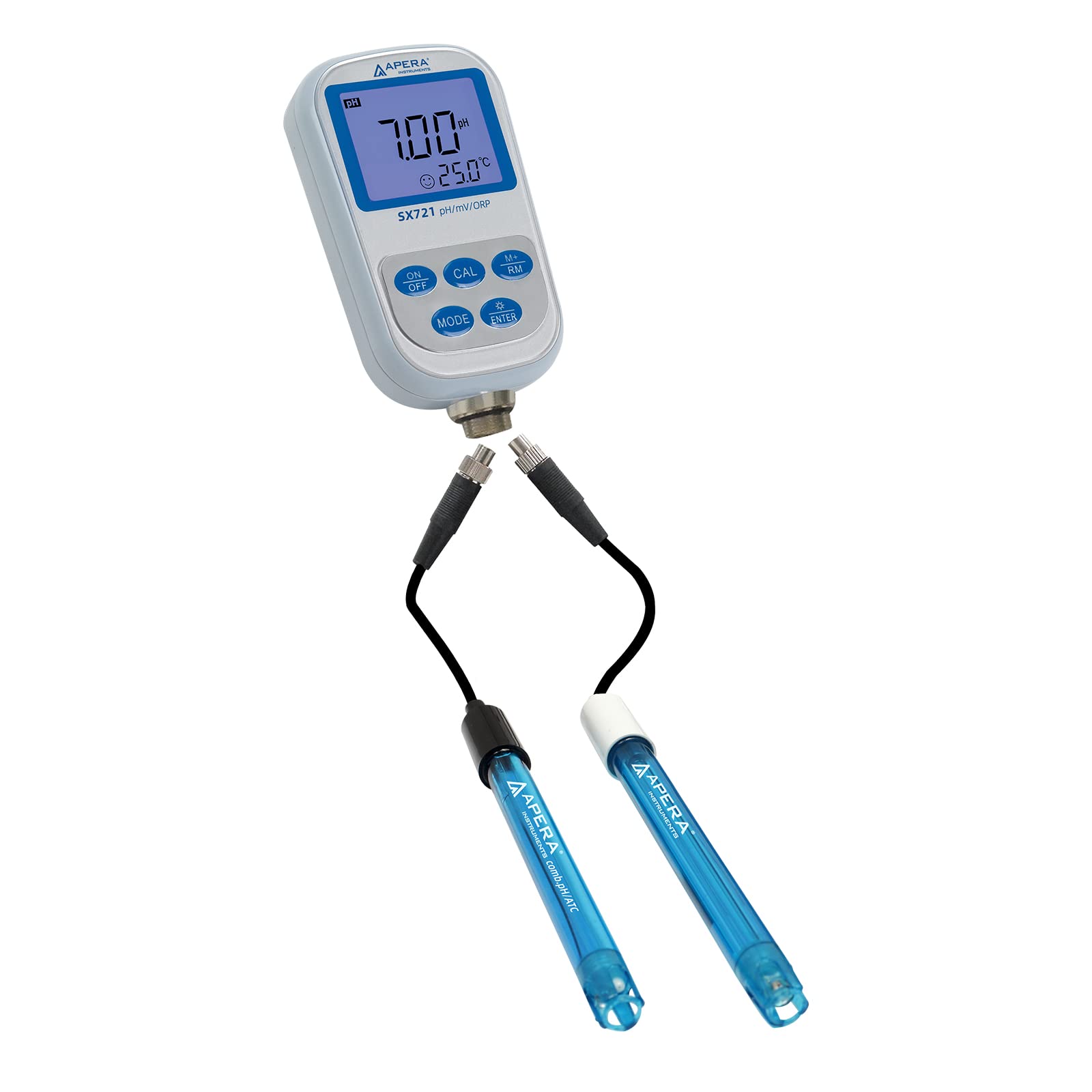 Apera Instruments SX721 Tragbares pH/ORP Messgerät Set im Koffer (wasserdicht, Speicherfunktion, autom. Temperaturkompensation und Kalibrierung)
