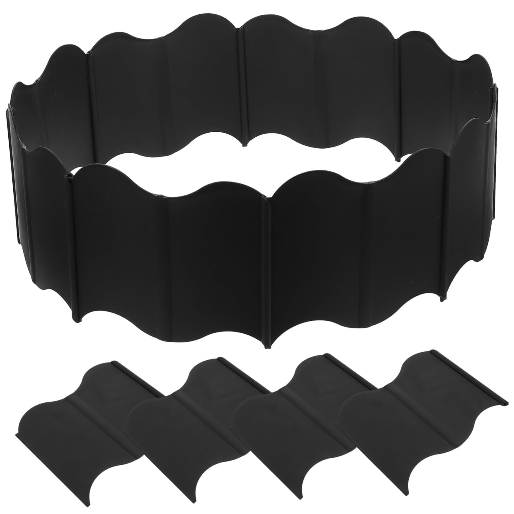 Borde de plástico negro entrelazado para valla de jardín, material de polipropileno resistente a la intemperie para una fácil instalación, perfecto para paisajismo de patios y macizos de flores