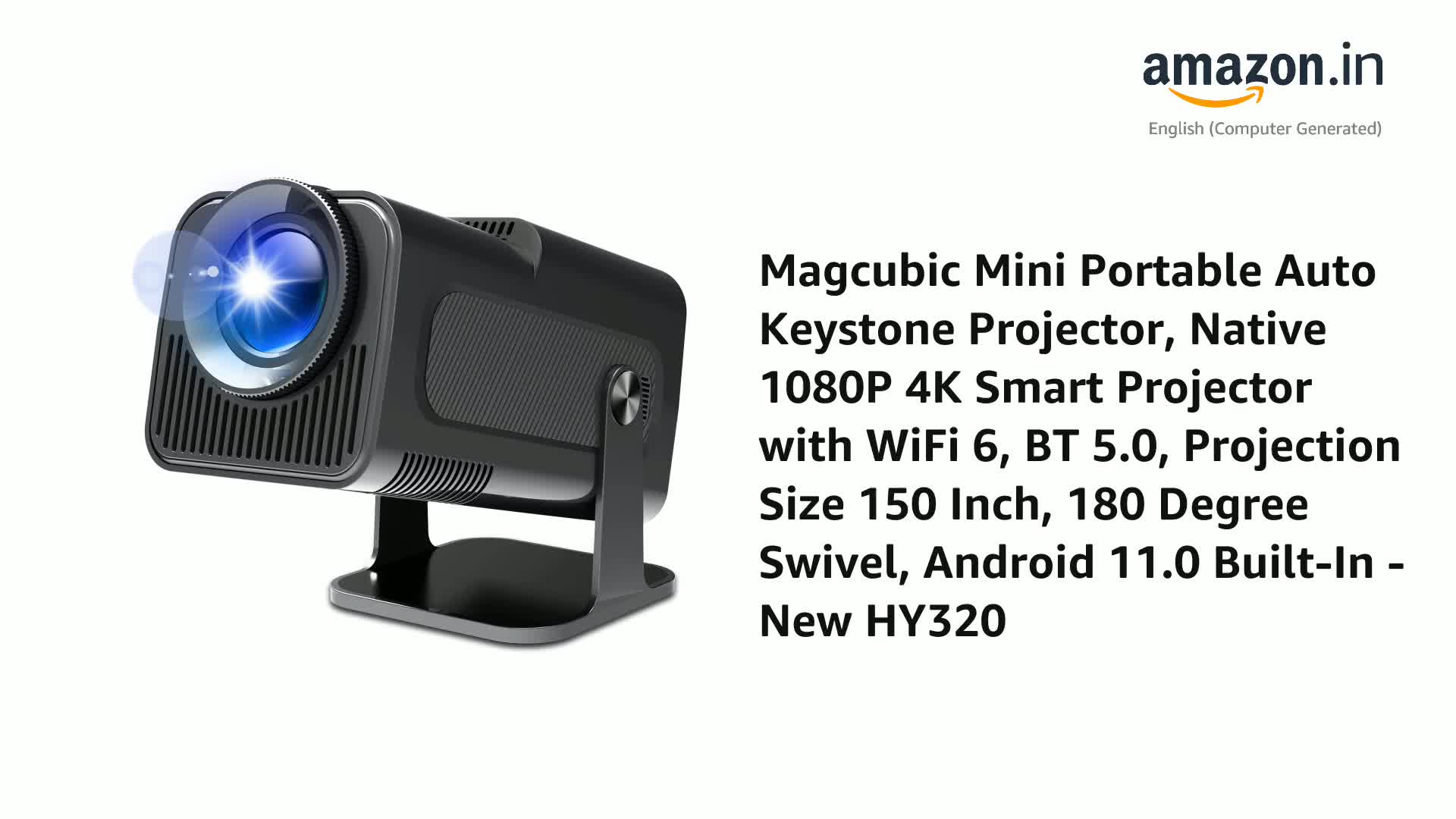 Magcubic HY320 Mini Portable Projector Native 1080P 4K Smart