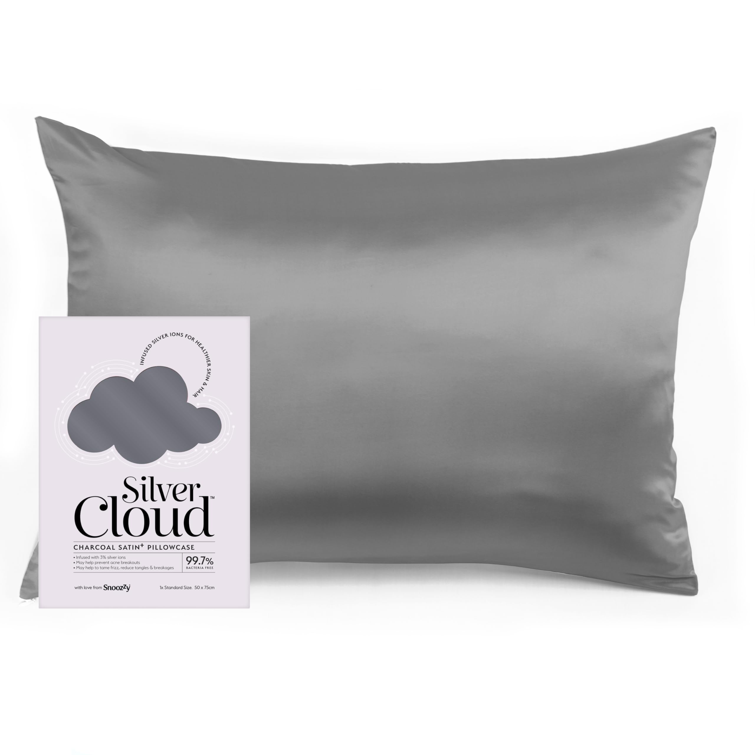 Silver Cloud Pink Satin Pillowcase infused with Silver Ions -Size 50 x 75 cm