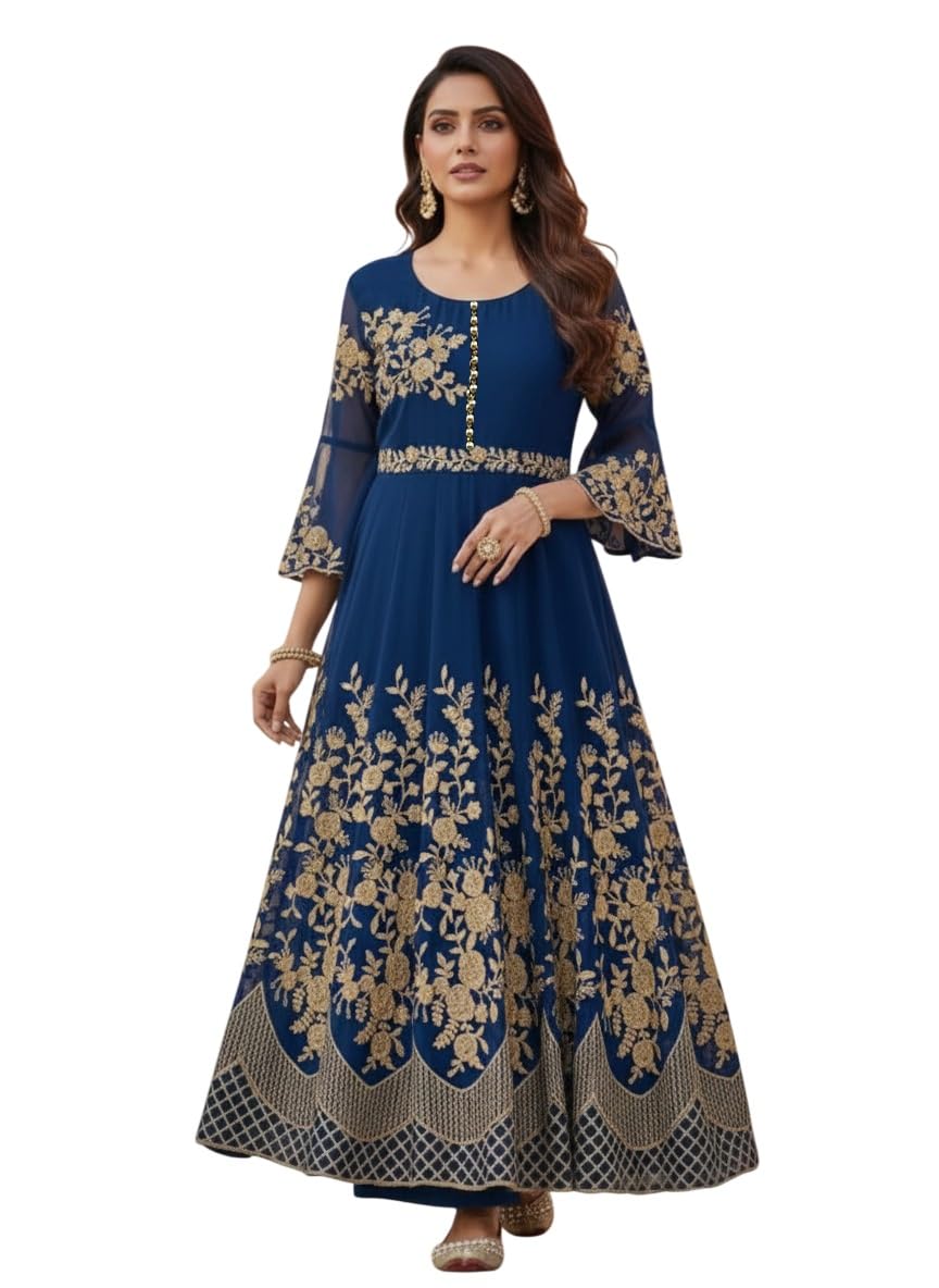 julee Women's Georgette Embroidered Semi-Stitched Gown Saransh-GEM2-picture-11