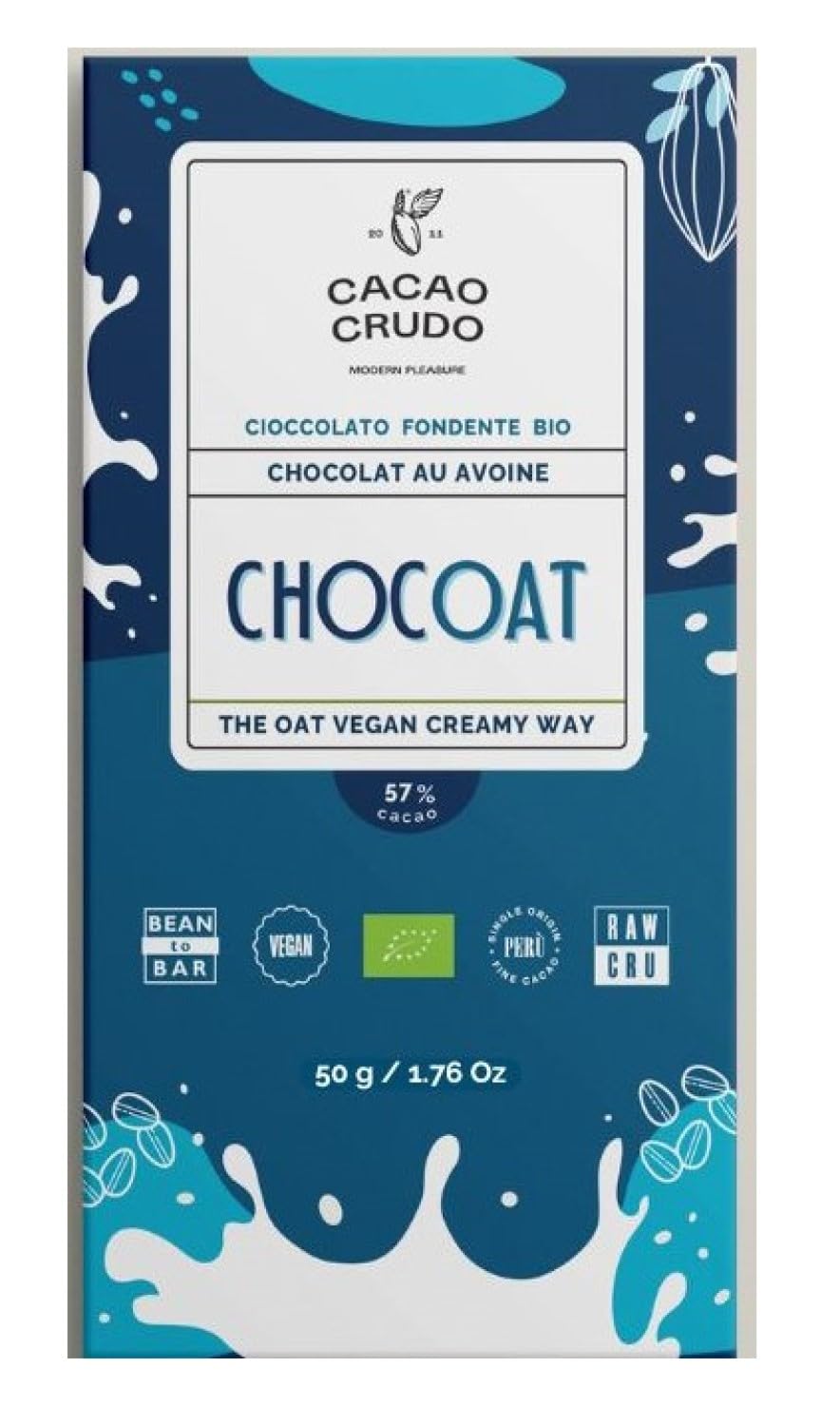 Amazon | カカオクルード 有機ローチョコレート オーツミルク 50g