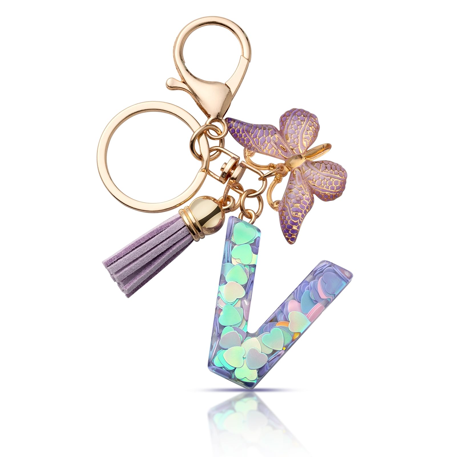 CHUQING Schlüsselanhänger Buchstabe Mädchen Schlüsselanhänger mit Anfangsbuchstaben Anhänger Schlüssel Letter Keychain für Frauen Damen