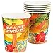 Produktbild Neu: 6 Becher * Strand & Sonne * für Eine Sommer-Mottoparty | Beach Hawaii Hibiskus Gartenparty Motto Party Pappbecher Partybecher Cups