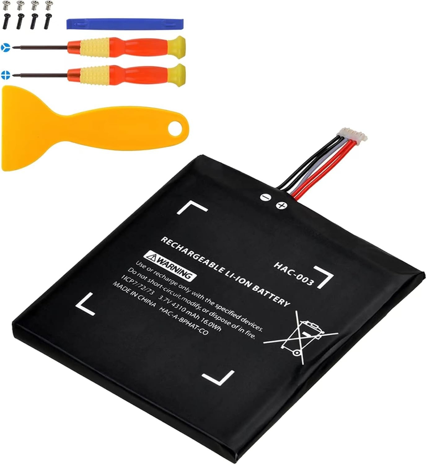 Pickle Power 4310mAh HAC-003 Batteria, Batteria di Ricambio per Nintendo Switch Console HAC-001 HAC-A-BPHAT-C0, HAC-S-JP/EU-C0 con kit di strumenti