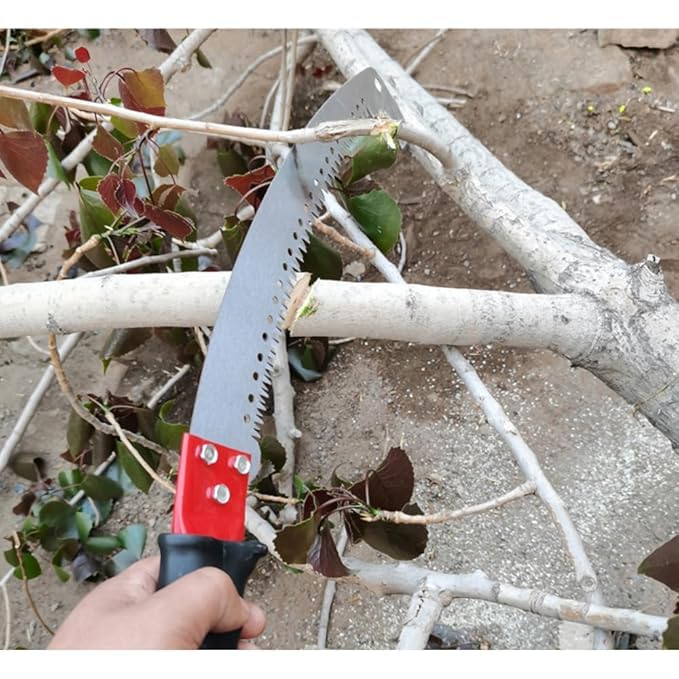 Image of Wood Cutter Pruning Saw | Tree Cutter Tool With Extendable Pole Fixing Slot | Hand Saw With Dual side Teeth and Stable Firm Grip