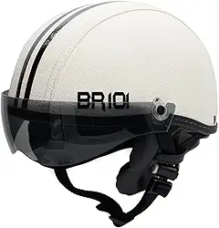 Capacete Coquinho Scooter Elétrica Bike Skate Patinete Br101 Premium Branco Viseira Fume (G - VESTE 59/60)