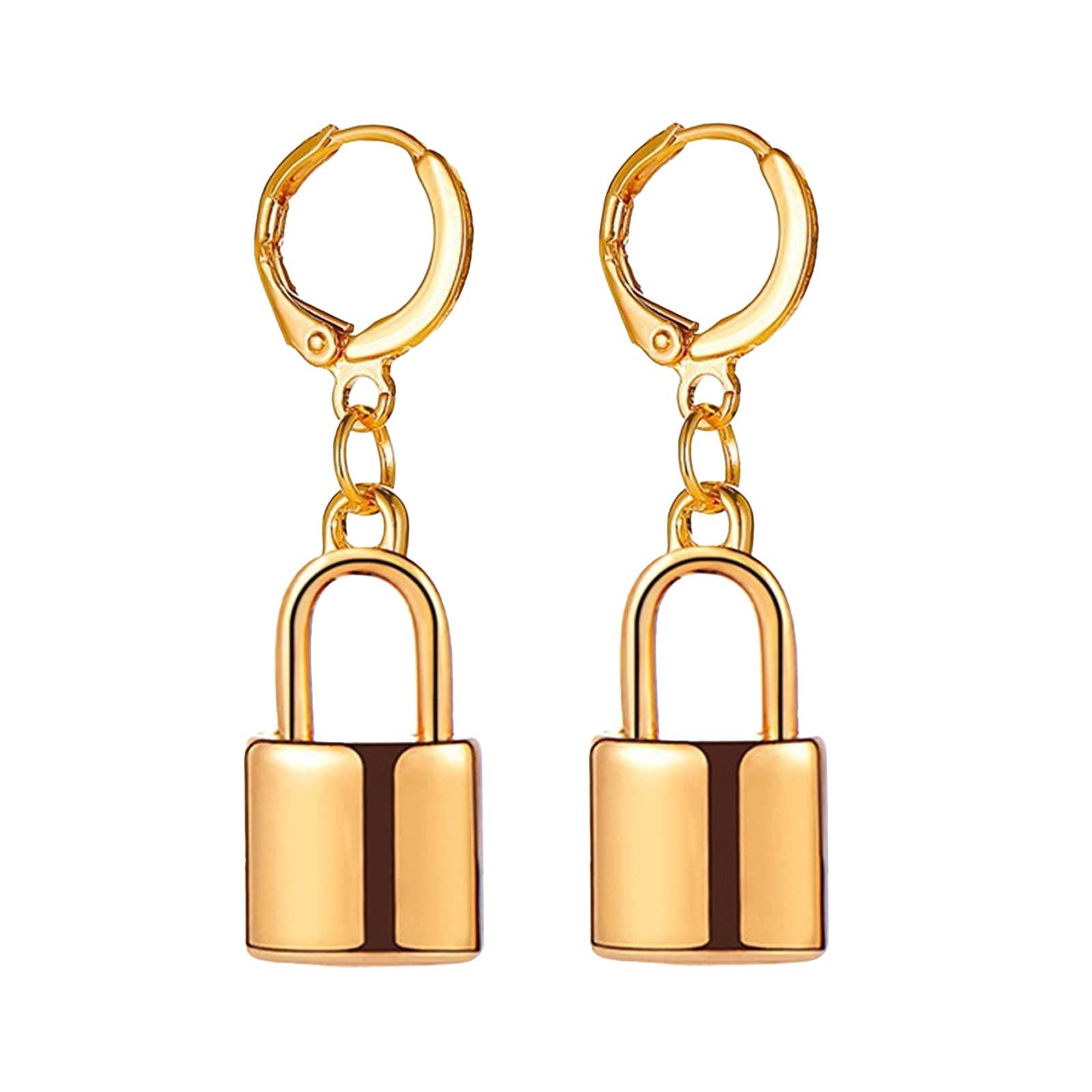 WZGWDC Pendientes de Flores Cadera Creativa para Hombres Punk Versátil Lock Hop Femeal y Teal Mujeres Colgando