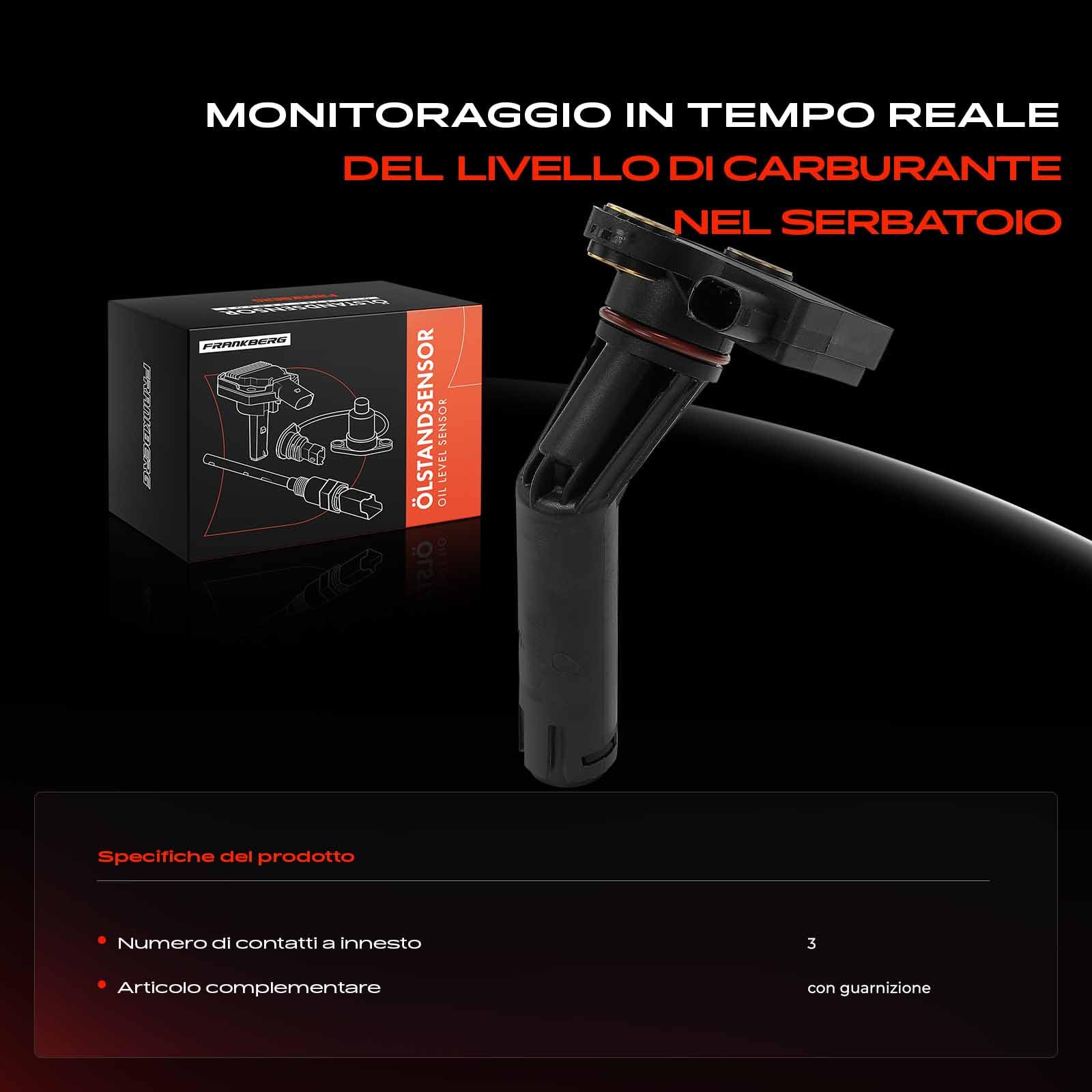 Frankberg Sensore livello olio 3-Poli Compatibile con Classe A W169 A 160 CDi A 180 CDi A 200 CDi Classe A W168 A 140 A 160 A 160 CDi A 170 CDi A 190 A 210 Vaneo 414 1.7 CDi 1.6 1.9 A6409050000