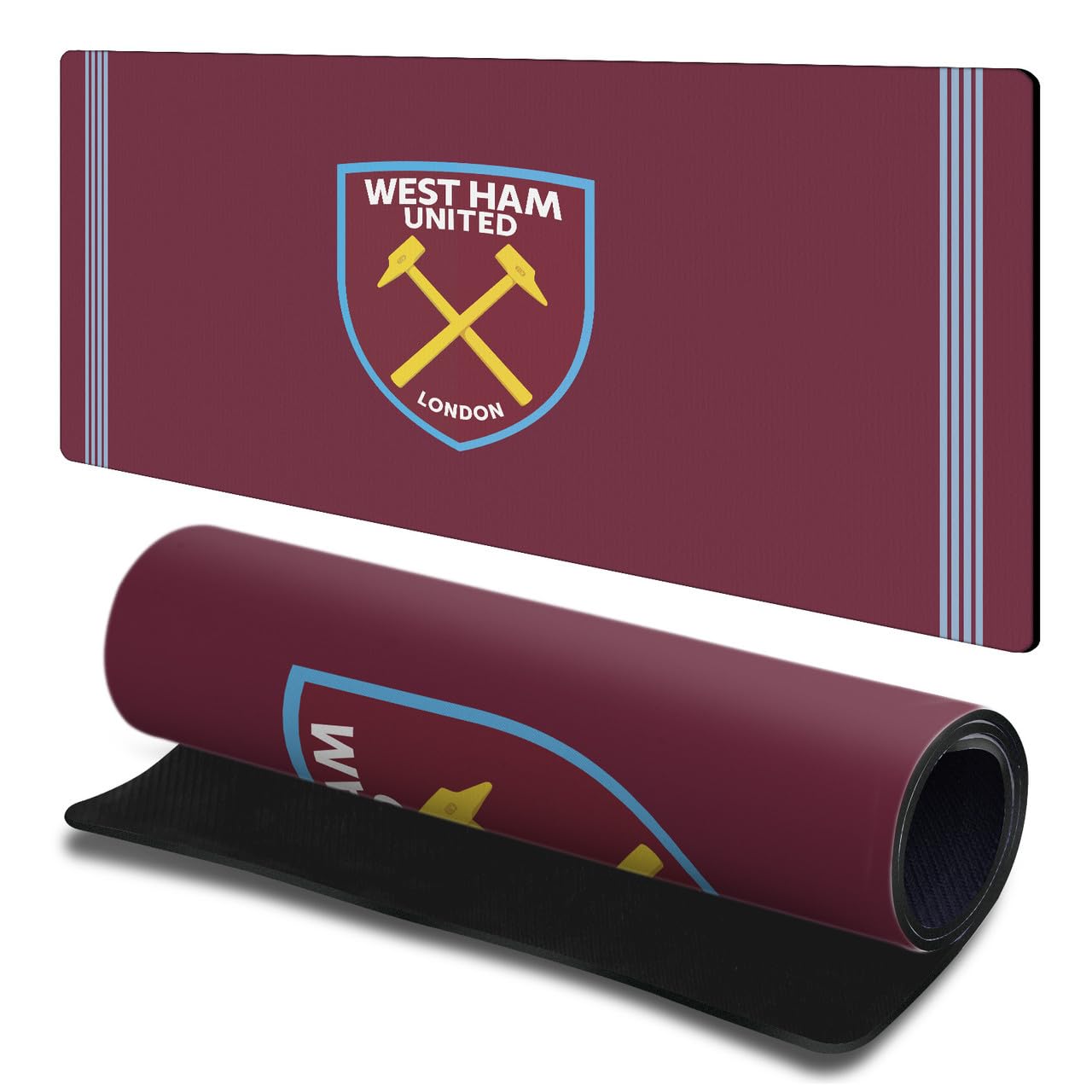 Head Case Designs Officially Licensed West Ham United FC Home 2025/26 Crest Kit Gaming Office Desk PC Keyboard Mouse Mat Pad 23.62 x 11.81 x 0.12 inches (600 x 300 mm) - L