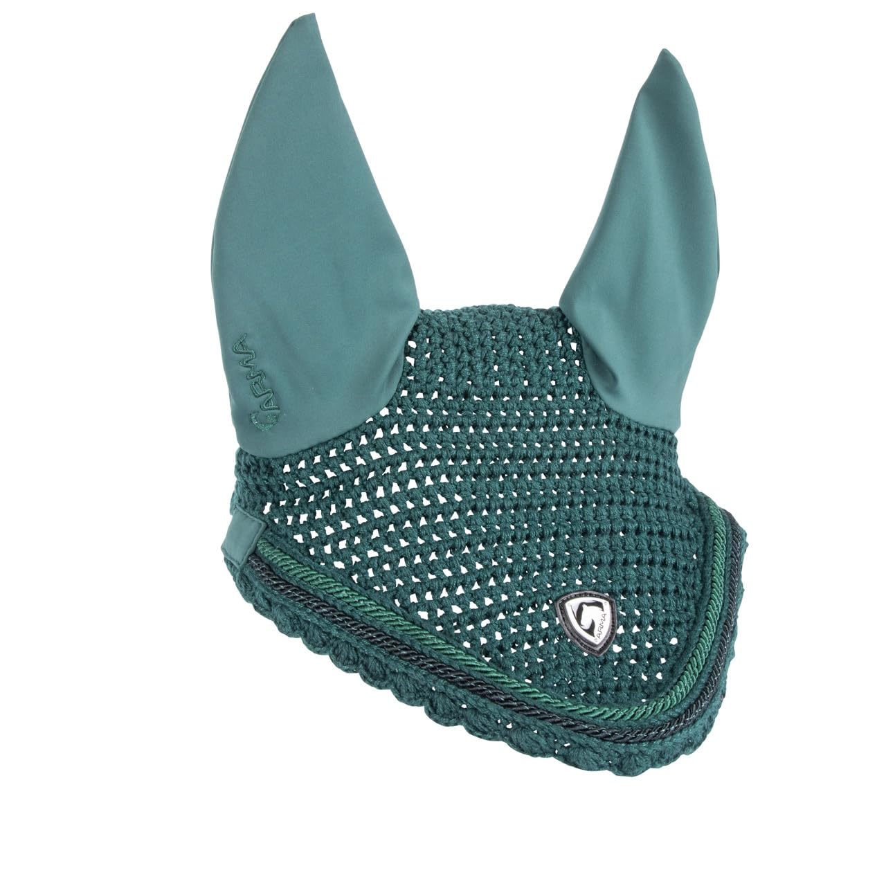 Bonnet à oreilles de cheval ARMA vert Cob protection anti-insectes équipement équitation