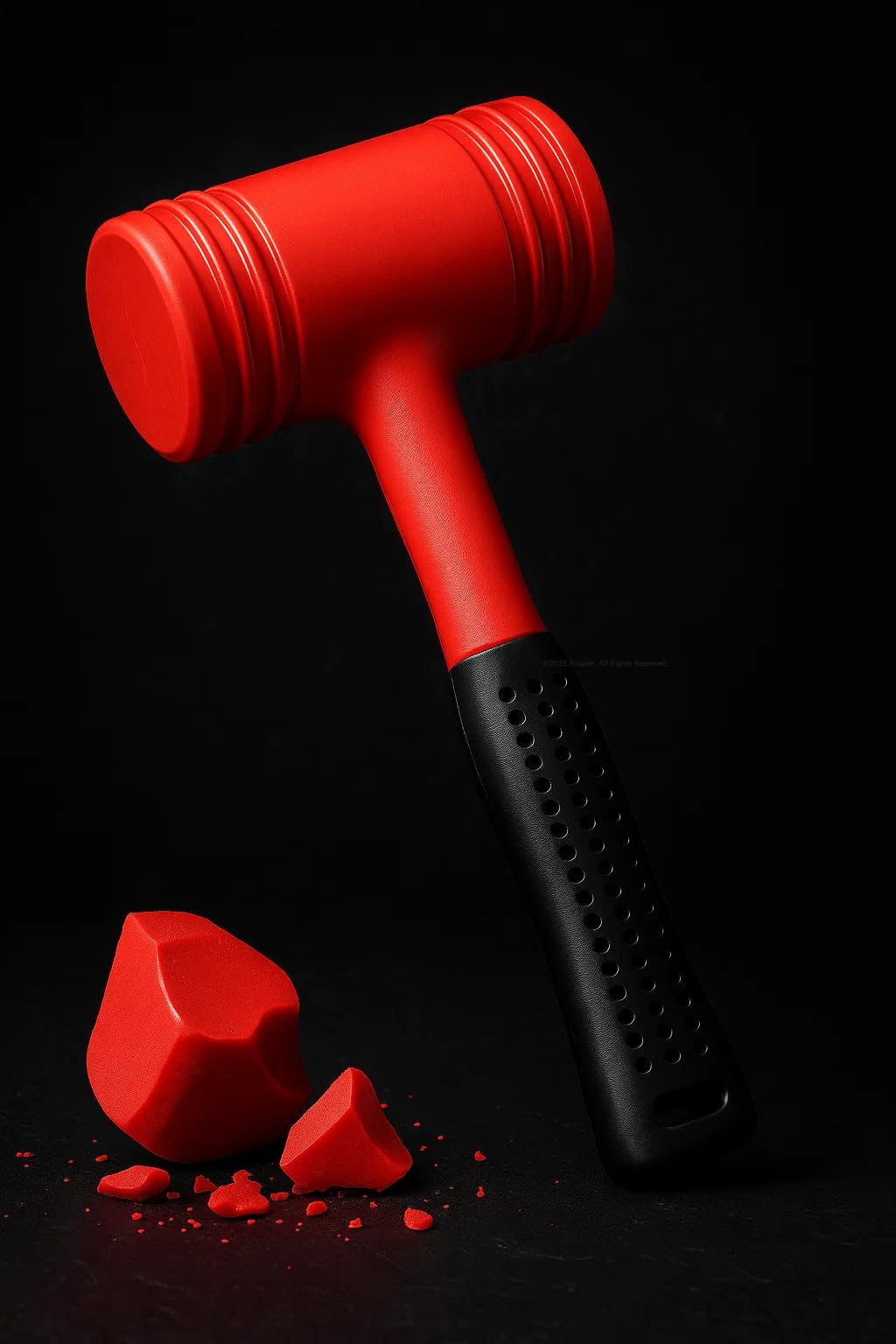 Proalet Çift Renkli Lastik Tokmak, Sert Plastik Başlık, İz Bırakmaz, Ergonomik Kaymaz Saplı, Kaporta İşleri, Süpürgelik Montajı, Marangozluk ve Fayans İşleri İçin Uygun, Dayanıklı El Aleti (50 MM)