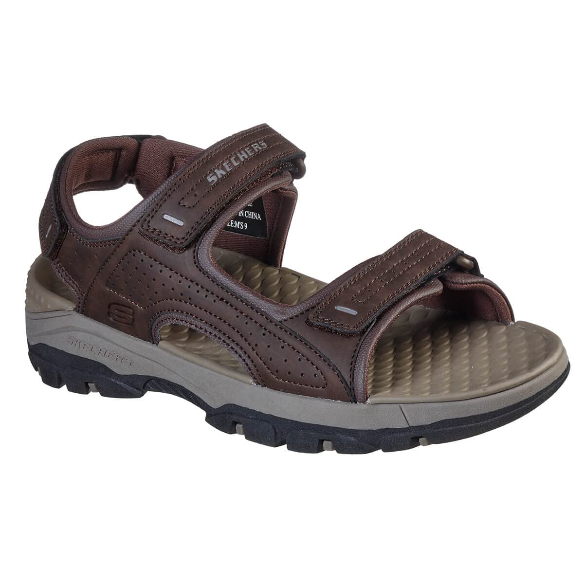 Skechers Men's TRESMEN Garo Sandal, Chocolate Synthetic, 7 UK
